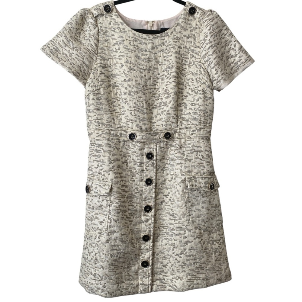 Anthropologie Moulinette Soeurs  April Jacquard Gold Midi Dress  Size 10 - Picture 2 of 10